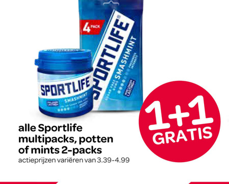Sportlife   kauwgom folder aanbieding bij  Spar - details
