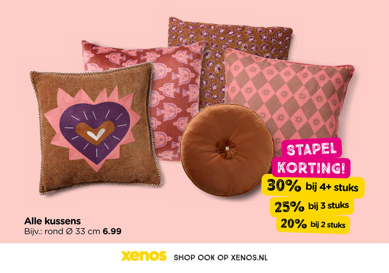 sierkussens 2 3 20 25 30 33 kussens rond cm shop stapel 4 stuks folder aanbieding bij Xenos