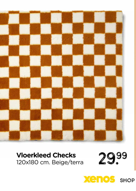 vloerkleed checks cm beige terra shop folder aanbieding bij Xenos
