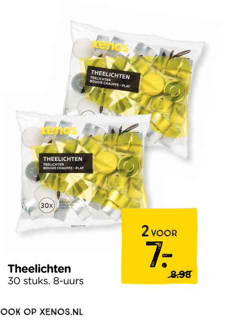 theelichten 2 7 8 30 bougie chauffeur plat 30x branduren heures stuks folder aanbieding bij Xenos