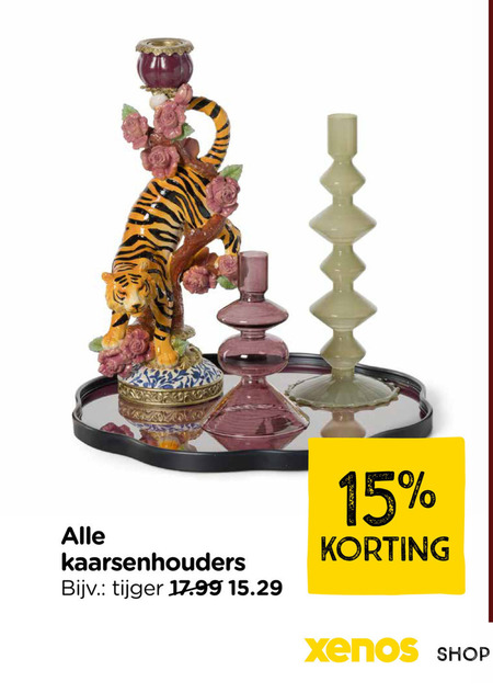 kandelaar 15 kaarsenhouders tijger shop folder aanbieding bij Xenos