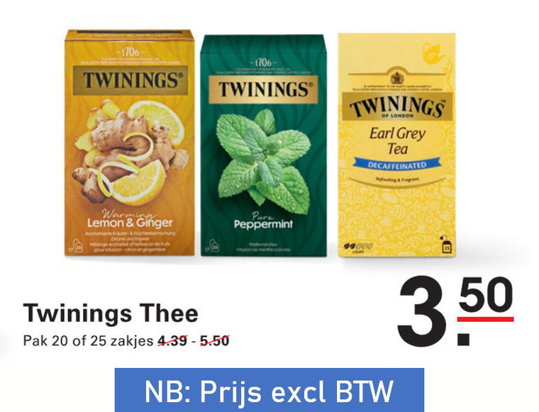 twinings thee 20 25 warming lemon ginger peppermint menthe pak zakjes earl grey tea folder aanbieding bij Sligro Twinings thee folder aanbieding bij Sligro - details
