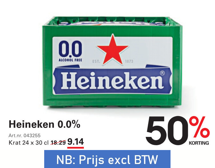 heineken 0.0 krat bier 24 30 50 00 alcohol free folder aanbieding bij Sligro Heineken 0.0 krat bier folder aanbieding bij Sligro - details