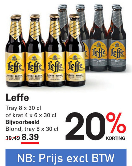leffe speciaalbieren 4 6 8 20 30 effe blonde blond tray krat 0.0 folder aanbieding bij Sligro Leffe speciaalbier folder aanbieding bij Sligro - details