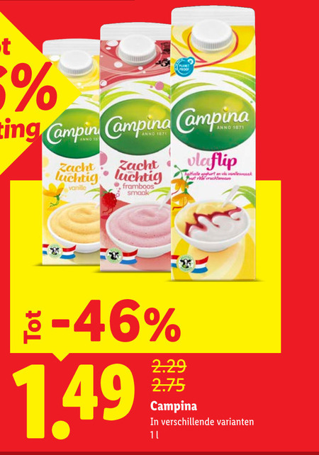 campina vla 11 planet zacht luchtig vanille framboos vlaflip folder aanbieding bij Lidl Campina vla folder aanbieding bij Lidl - details