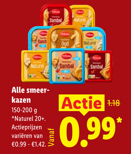 smeerkaas sambal naturel oud smeer kazen 20 varieeren folder aanbieding bij Lidl