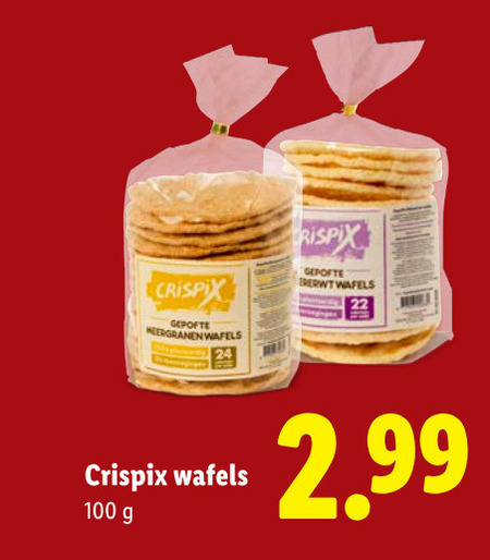 wafels 100 gepofte meergranen krispi folder aanbieding bij Lidl