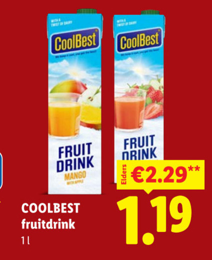 coolbest vruchtensap 11 fruit drink mango apple fruitdrink folder aanbieding bij Lidl Coolbest vruchtensap folder aanbieding bij Lidl - details