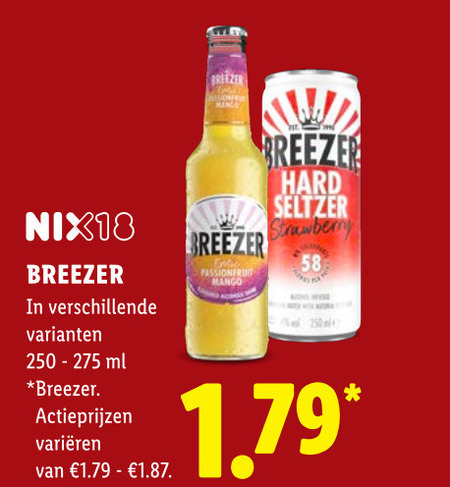 Breezer   hard seltzer folder aanbieding bij  Lidl - details