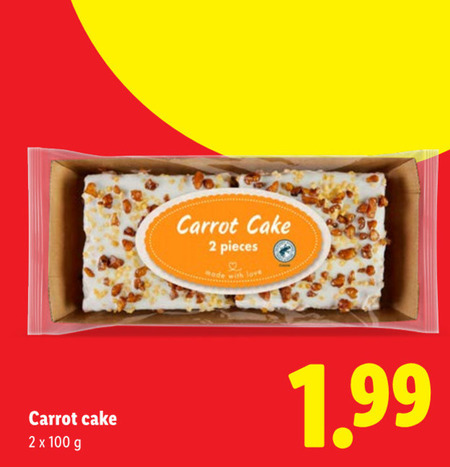 cake 2 100 carrot pieces mode with love folder aanbieding bij Lidl