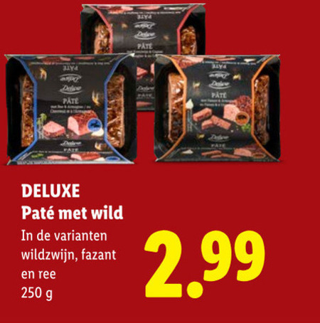 pate 250 delon wild wildzwijn fazant folder aanbieding bij Lidl
