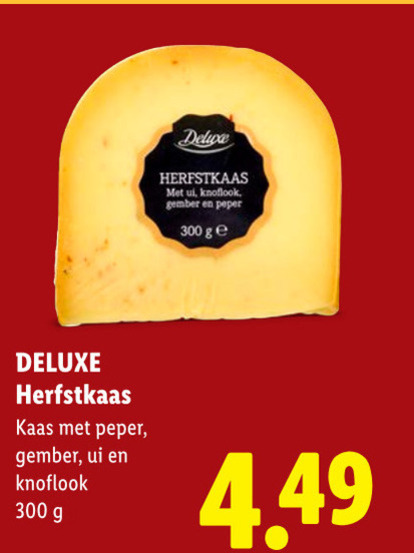 kruidenkaas 300 herfstkaas ui knoflook gember peper ge kaas folder aanbieding bij Lidl