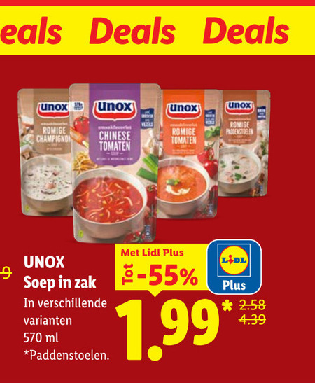 Unox   soep folder aanbieding bij  Lidl - details