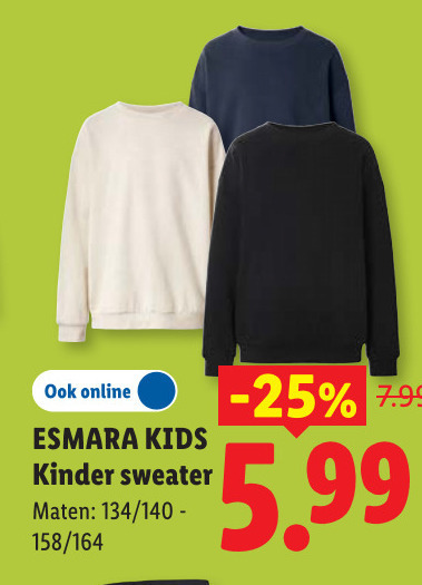 meisjesweater online esmara kids kinder sweater maten 140 5.99 folder aanbieding bij Lidl