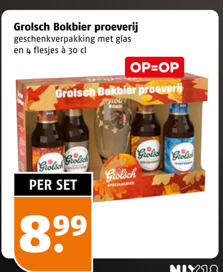 grolsch bokbier 4 30 proeverij geschenkverpakking glas speciaalbier folder aanbieding bij Poiesz Grolsch bokbier folder aanbieding bij Poiesz - details