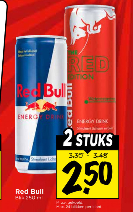 red bull energiedrank 2 24 250 bulls edition energy drink stimuleert blik ml lichaam stuks gekoeld blikken folder aanbieding bij Vomar Red Bull energiedrank folder aanbieding bij Vomar - details