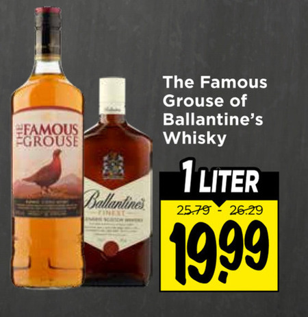 famous grouse ballantines whisky 1 liter folder aanbieding bij Vomar Ballantines whisky folder aanbieding bij Vomar - details