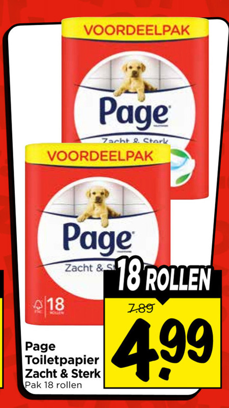 page toiletpapier 18 zacht stark pak rollen folder aanbieding bij Vomar Page toiletpapier folder aanbieding bij Vomar - details