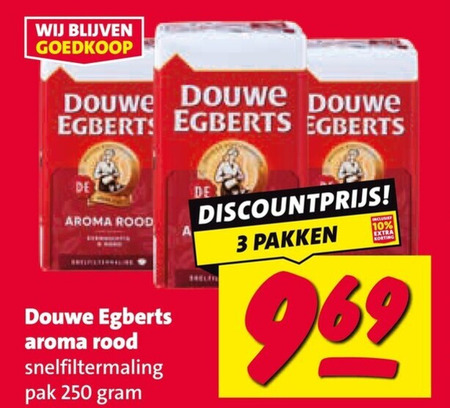 douwe egberts koffie 3 10 250 aroma rood snelfiltermaling pak discountprijs pakken folder aanbieding bij Nettorama Douwe Egberts koffie folder aanbieding bij Nettorama - details