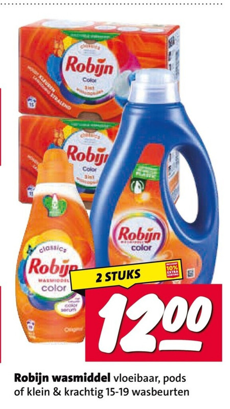 Robijn   wasmiddel folder aanbieding bij  Nettorama - details