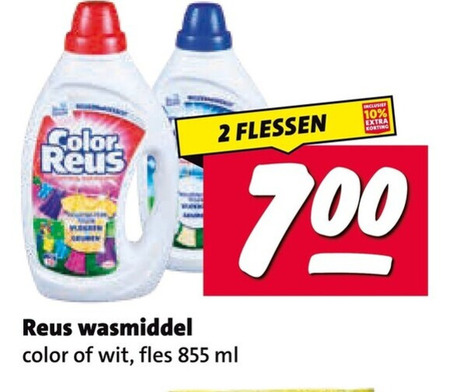 color reus witte wasmiddel 2 700 flessen wit fles ml folder aanbieding bij Nettorama Witte Reus wasmiddel folder aanbieding bij Nettorama - details
