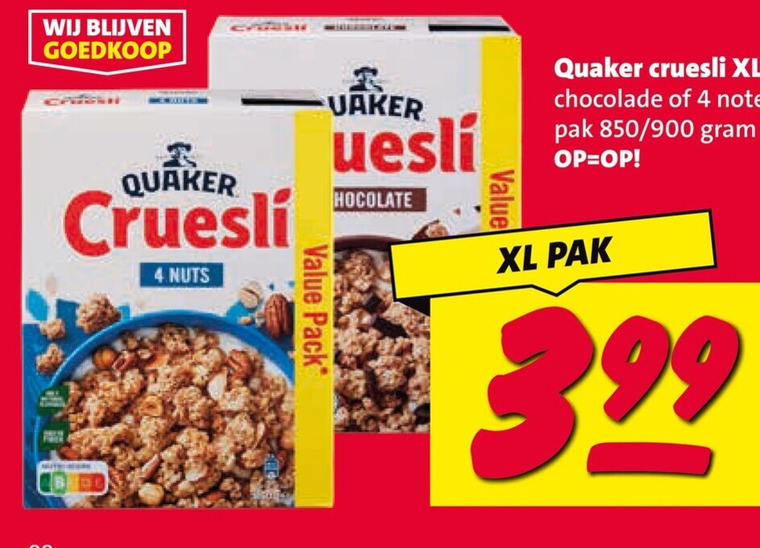 Quaker   cruesli folder aanbieding bij  Nettorama - details