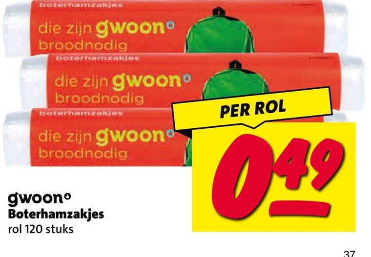 Gwoon   boterhamzakjes folder aanbieding bij  Nettorama - details