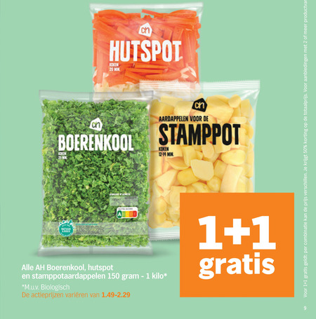 Albert Heijn Huismerk   hutspot groenten, boerenkool folder aanbieding bij  Albert&nbsp;Heijn - details