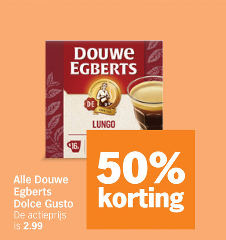douwe egberts dolce gusto capsules 50 lungo actieprijs folder aanbieding bij Albert Heijn Douwe Egberts dolce gusto capsules folder aanbieding bij Albert Heijn - details