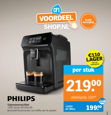 Philips   espressoapparaat folder aanbieding bij  Albert&nbsp;Heijn - details