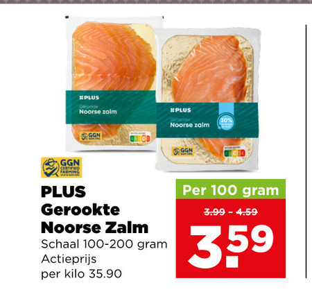 Plus Huismerk   gerookte zalmfilet folder aanbieding bij  Plus - details