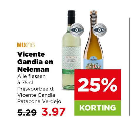 witte wijn 25 nix18 vicente gandia flessen folder aanbieding bij Plus