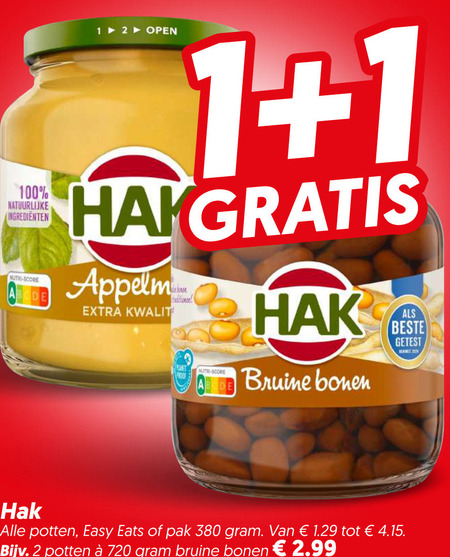 Hak   appelmoes, groenteconserven folder aanbieding bij  Dekamarkt - details