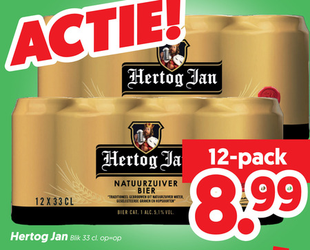 Hertog Jan   blikje bier folder aanbieding bij  Dekamarkt - details