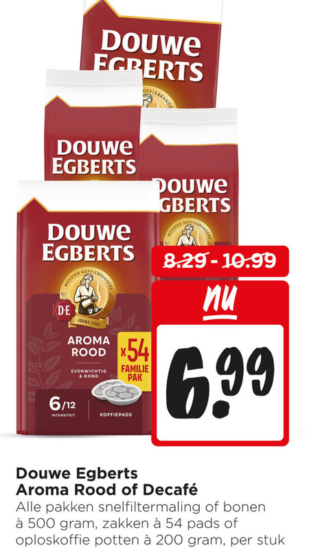 douwe egberts koffie koffiepads koffiebonen oploskoffie 200 500 koffiebranders meester joure aroma rood evenwichtig 6 12 intensiteit rond familie pak pakken snelfiltermaling bonen zakken pads potten stuk folder aanbieding bij Jumbo Douwe Egberts koffiepad, koffiebonen folder aanbieding bij Jumbo - details