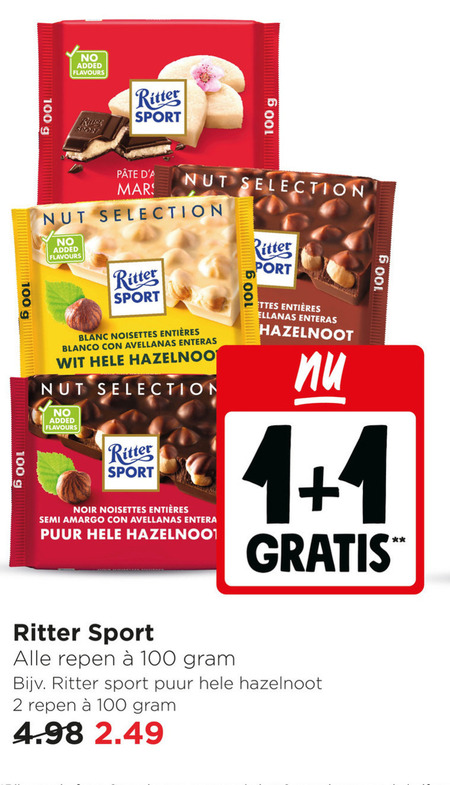 ritter sport chocolade 1 2 100 added flavours mars selection port blanc noisettes blanco avellanas enteras wit hazelnoot noir semi amargo puur repen folder aanbieding bij Jumbo Ritter Sport chocolade folder aanbieding bij Jumbo - details