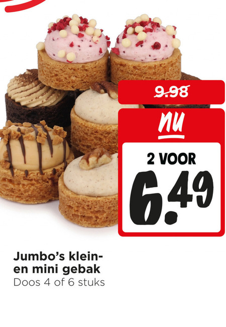gebak 2 4 6 mini doos stuks folder aanbieding bij Jumbo