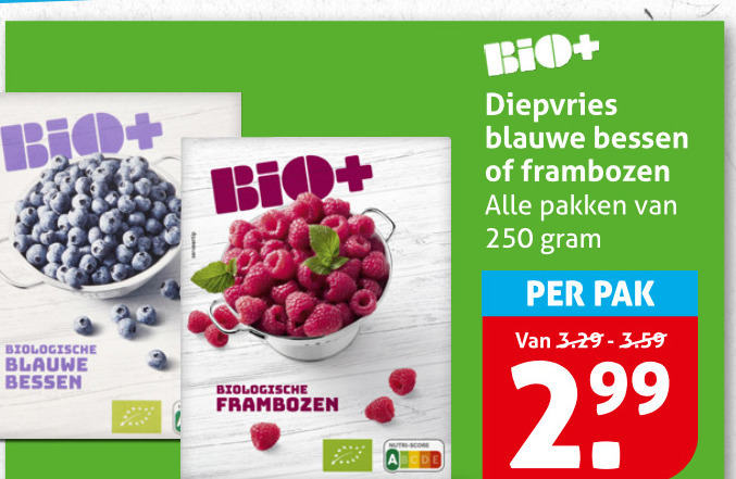 Bio Plus   diepvriesfruit folder aanbieding bij  Hoogvliet - details