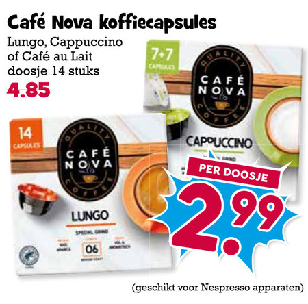 cafe nova dolce gusto capsules 7 14 mcafee koffiecapsules lungo cappuccino lait doosje stuks 06 nespresso apparaten folder aanbieding bij Boons Markt Cafe Nova dolce gusto capsules folder aanbieding bij Boons Markt - details