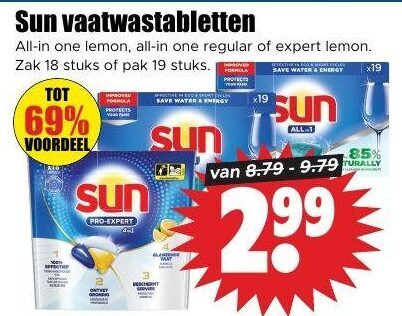 Sun   vaatwasmiddel folder aanbieding bij  Dirk - details