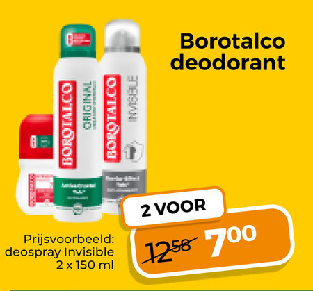 borotalco deodorant 2 150 700 cd original invisible deospray ml folder aanbieding bij Trekpleister Borotalco deodorant folder aanbieding bij Trekpleister - details