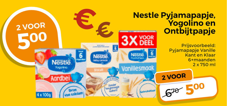 nestle babyvoeding 2 6 500 750 aardbei calcium 3x deel pyjamapapje vanillesmaak yogolino vanille kant klaar maanden ml folder aanbieding bij Trekpleister Nestle babyvoeding folder aanbieding bij Trekpleister - details