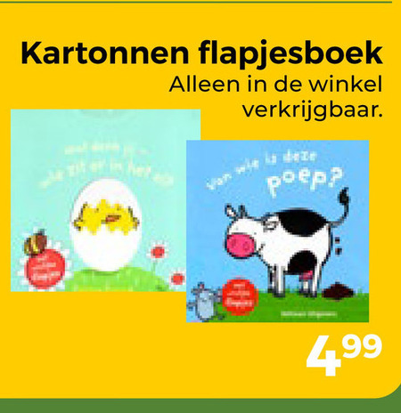 kinderboeken kartonnen flapjesboek folder aanbieding bij Trekpleister