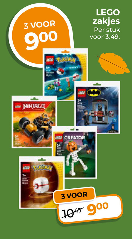 lego 3 zakjes stuk 7 creator folder aanbieding bij Trekpleister