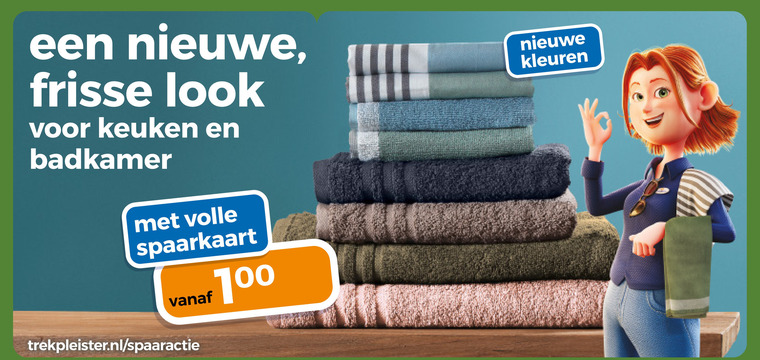 spaarakties 100 nieuwe frisse keuken badkamer volle spaarkaart trekpleister.nl spaaractie kleuren folder aanbieding bij Trekpleister