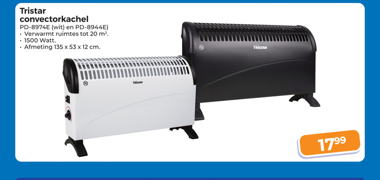 Tristar   convectorkachel folder aanbieding bij  Trekpleister - details