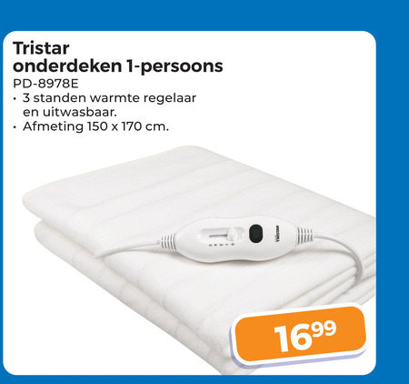 Tristar   elektrische deken folder aanbieding bij  Trekpleister - details