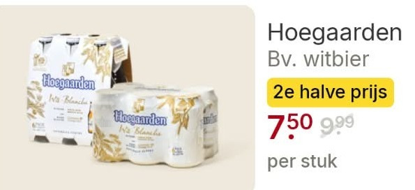 hoegaarden witbier 750 blanche 2e halve stuk folder aanbieding bij Picnic Hoegaarden witbier folder aanbieding bij Picnic - details