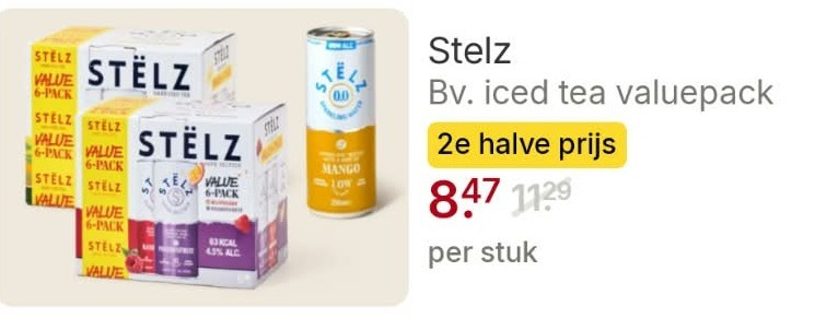 Stelz   hard seltzer folder aanbieding bij  Picnic - details