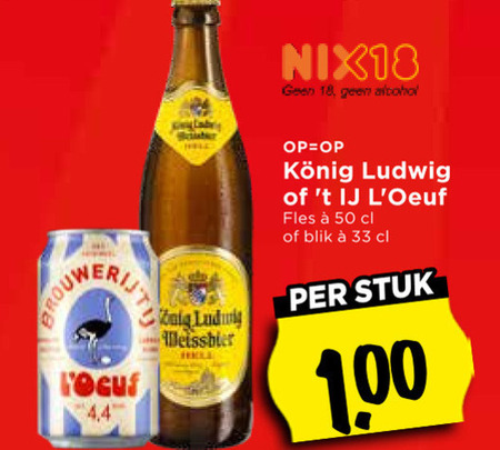 speciaalbieren 18 33 50 hell nix18 alcohol fles blik stuk folder aanbieding bij Vomar